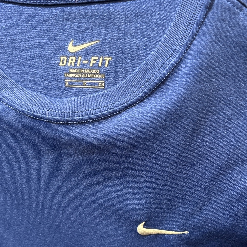 Nike Dri-Fit Blue Tee with Gold Logo